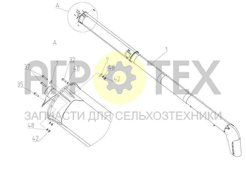 Установка шнека (181.55.00.700А) (№32 на схеме)